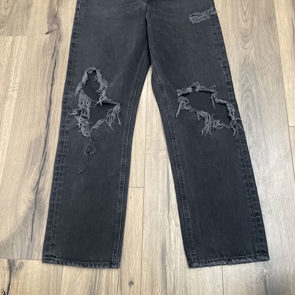 Agolde 90s Loose Fit Jean size 26 Audio Wash Distressed High Rise Straight Jeans - Picture 5 of 12